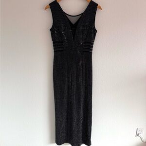 Size 4 / Medium Alex B Long Black Sparkly Sequin Dress